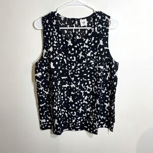 Cabi Black and White Dressy Tank Top Size Medium